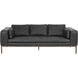 Burr Serbia Black Leather Sofa